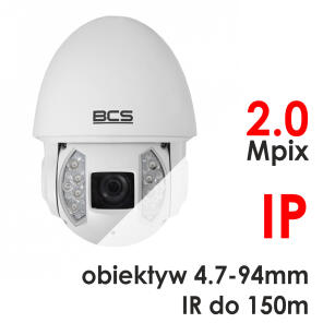 BCS-SDIP8220 - Kamera szybkoobrotowa 2.0 Mpix IP 4.7-94mm IR 150m microSD - BCS
