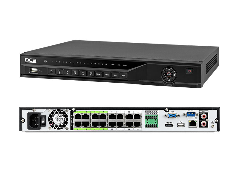 BCS-NVR1602-4KE-P-AI - Rejestrator IP 16-kanałowy, do 12Mpx, 2x HDD, PoE - BCS LINE | BCS-NVR1602-4KE-P-AI
