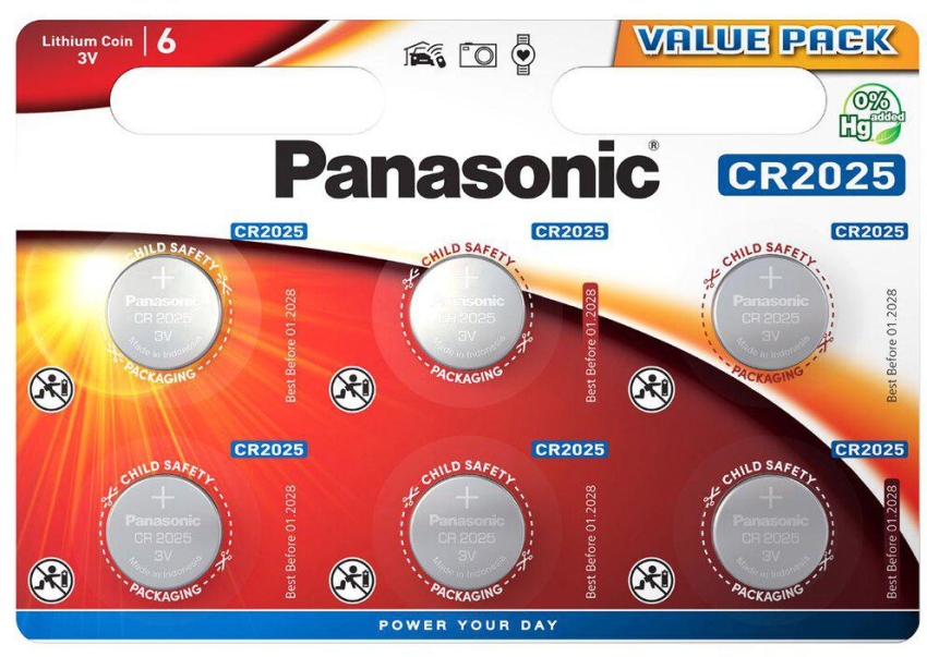 CR2025 - Litowa bateria pastylkowa 3V (blister 6 sztuk) - Panasonic