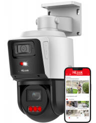 PTZ-D4-PRO - Kamera obrotowa IP TandemVu 4Mpx+4Mpx, 2.8mm / 2.8-12mm, Smart Hybrid Light, DarkFighter - HiLook By Hikvision | PTZ-D4-PRO