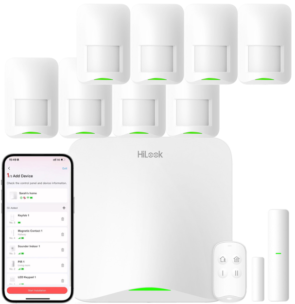 Bezprzewodowy zestaw alarmowy AX Home, 8x czujka PIR, WiFi, 4G/LTE - HiLook by Hikvision | AXHOME-KIT-8PIR