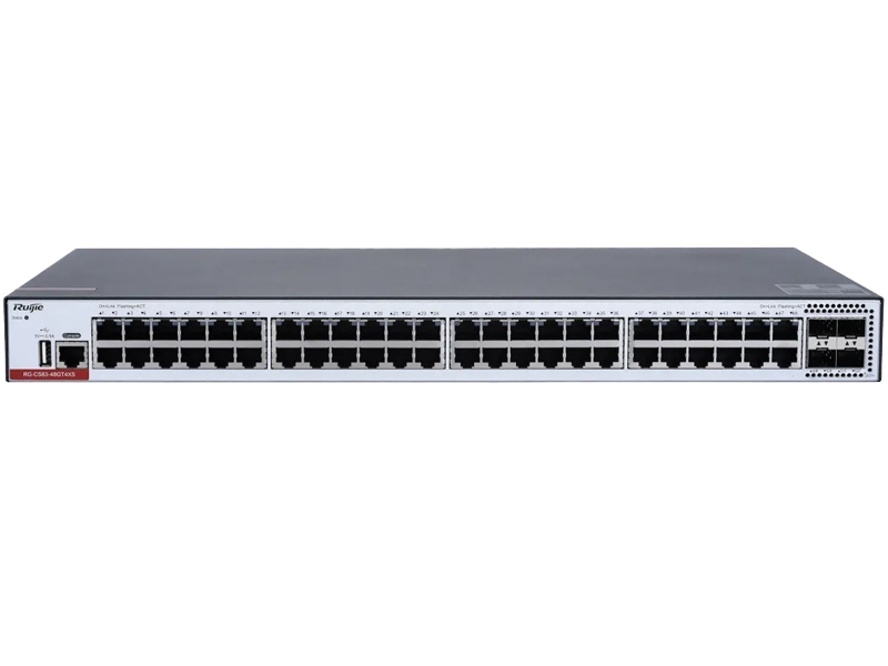 RG-CS83-48GT4XS - Switch 48+4 10/100/1000Mbps, zarządzalny, 4x SFP+ 1G/10G, USB 2.0, CPU - Reyee by Ruijie | RG-CS83-48GT4XS