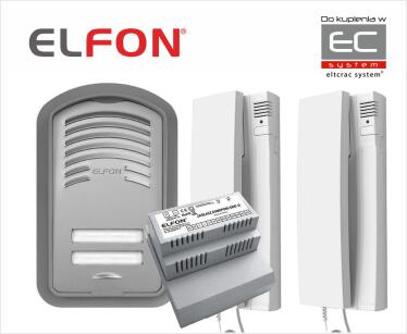 Zi2 AU1/3 Zestaw domofonowy z zasilaczem i 2 unifonami A-U1/3 - Elfon | 5905668418011