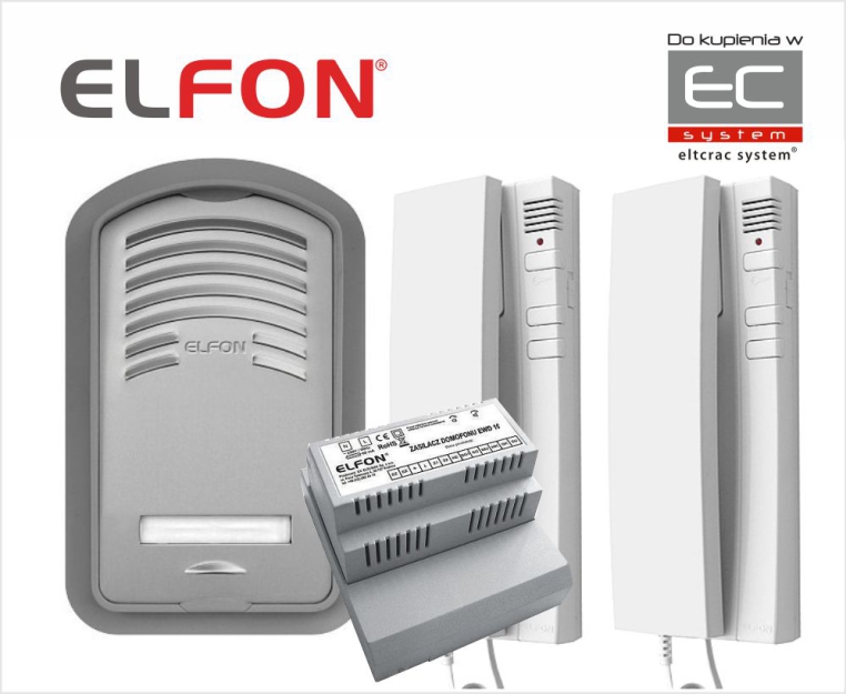 Zi1 AU1/3 Zestaw domofonowy z zasilaczem i 2 unifonami A-U1/3 - Elfon | 5905668418004