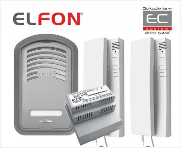 Zi1 AU1/3 Zestaw domofonowy z zasilaczem i 2 unifonami A-U1/3 - Elfon | 5905668418004