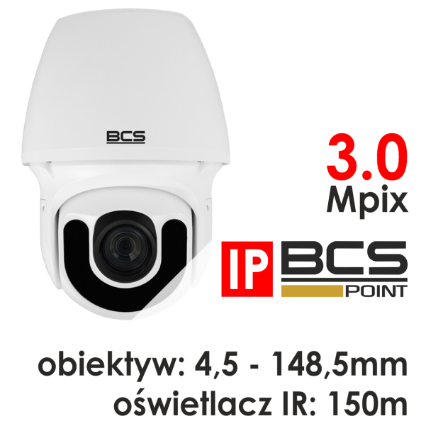 BCS-P-5634RSA - Kamera szybkoobrotowa 3.0 Mpix IP 4,5-148,5mm IR 150m microSD - BCS POINT | BCS-P-5634RSA