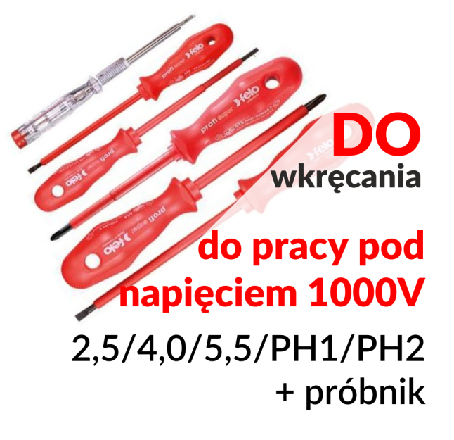 FL61396298 - 6-CZĘŚCIOWY ZESTAW WKRĘTAKÓW IZOLOWANYCH RĘKOJEŚĆ JEDNOKOMPONENTOWA - Felo | FL61396298