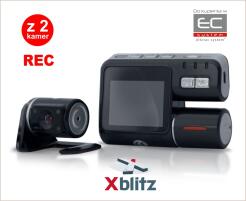Xblitz DUAL FULL HD – Rejestrator, równoczesne nagrywanie z 2 obracanych kamer samochodowych mocowanych do szyby