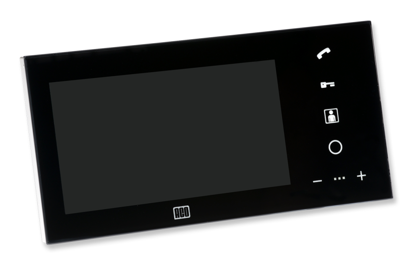 MPRO 7 BK/WH - Familio PRO Szklany wideomonitor cyfrowy, dotykowy, kolorowy czarny lub biały - ACO | MPRO 7 BK/WH