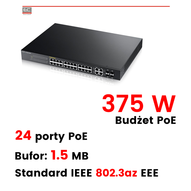 GS1920-24HP - Switch 24-Port PoE Gigabit + 4 Port (SFP/RJ-45) - ZYXEL