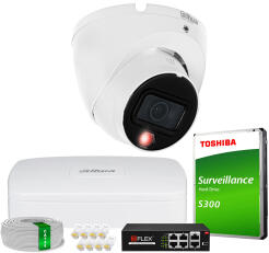 Zestaw do Monitoringu IP 8Mpx, 1 Kamera IPC-HDW1839T-A-IL, Dual Light, PoE - DAHUA | IPC-HDW1839T-A-IL(X1) POE KIT