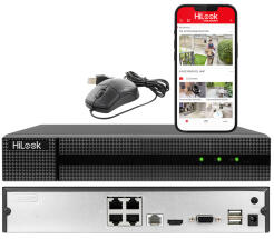 NVR-4CH-4MP/4P - Rejestrator IP 4-kanałowy, Switch 4x PoE, do 4Mpx, H.265 - Hilook by Hikvision | 303618773
