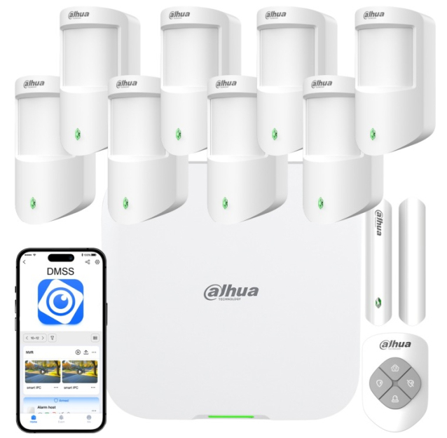 Zestaw alarmowy bezprzewodowy AirShield, 8x Czujka PIR, WiFi, 4G/LTE - Dahua | ART-ARC-8XPIR