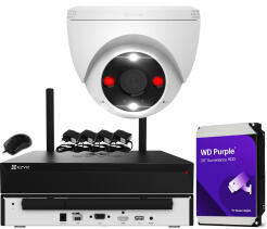 Zestaw Monitoringu WiFi 3Mpx, 1 Kamera Kopułkowa CS-H4 2K , Dual Light + Autotracking, Audio - EZVIZ | CS-H4 3Mpx (x1) WIFI KIT