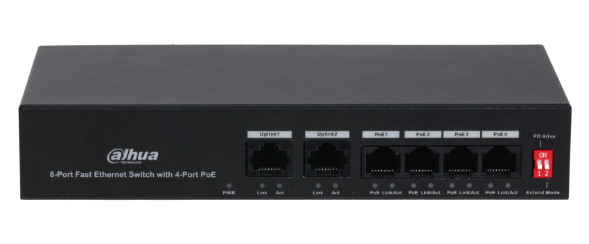 PFS3006-4ET-36  - Switch PoE 4+2 10/100Mbps, 30W - Dahua | PFS3006-4ET-36