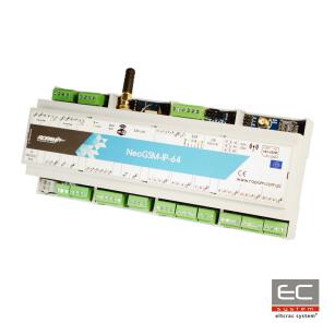 NeoGSM-IP-64-PS-D12M - Centrala alarmowa z komunikacją GSM i funkcjami automatyki budowlanej, obudowa DIN - ROPAM | NeoGSM-IP-64-PS-D12M