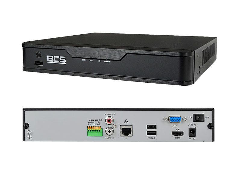 BCS-P-NVR0801-4K - Rejestrator 8 kanałowy, 12Mpix, 4K, 1HDD, 64Mb/s, Onvif, H.265 - BCS POINT | BCS-P-NVR0801-4K