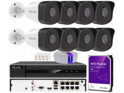 Zestaw do Monitoringu IP 5Mpx 8 Kamer IPCAM-B5, Rejestrator 8ch z PoE, MD 2.0 - HiLook by Hikvision | IPCAM-B5 + NVR-8CH-5MP/8P