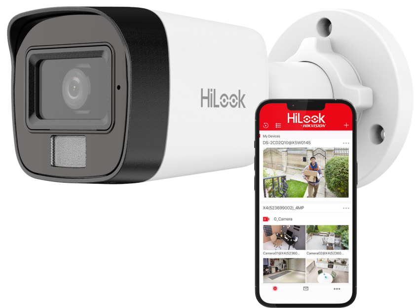 IPC-B140HA-LUC - Kamera tubowa IP 4MPx, 2.8mm, Smart Hybrid Light, Mikrofon - HiLook by Hikvision | 6942160461960