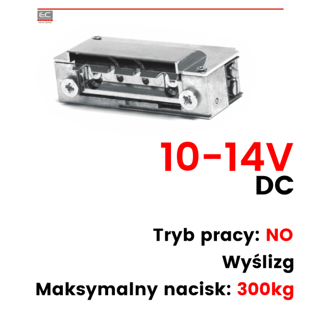XS12R-C - Elektrozaczep symetryczny rewersyjny z wyślizgiem 12V - HARTTE