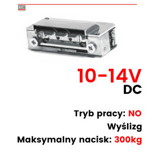 XS12R-C - Elektrozaczep symetryczny rewersyjny z wyślizgiem 12V - HARTTE