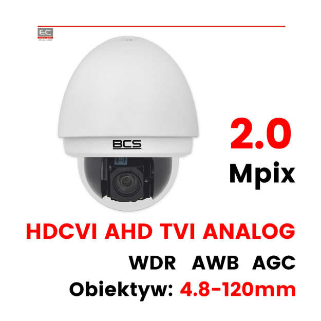 WYCOFANA - BCS-SDHC3225-III - Kamera szybkoobrotowa 2 Mpx, HDCVI, AHD, TVI, ANALOG, 4.8-120mm, 25x zoom, WDR,  Ultra DNR, AWB, AGC, BLC, HLC - BCS LINE