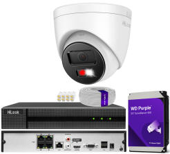 Zestaw do monitoringu IP 8Mpx 4K, 1 Kamera IPC-T280HA-LUF/SL Live Guard, PoE  - HiLook by Hikvision | IPC-T280HA-LUF/SL(x1) POE KIT