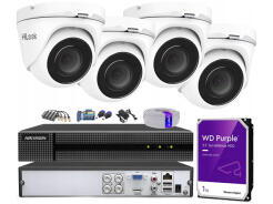 Zestaw do monitoringu TurboHD, 4 kamery 5Mpx, rejestrator 4ch - HiLook by Hikvision | TVICAM-T5M + DVR-4CH-4MP