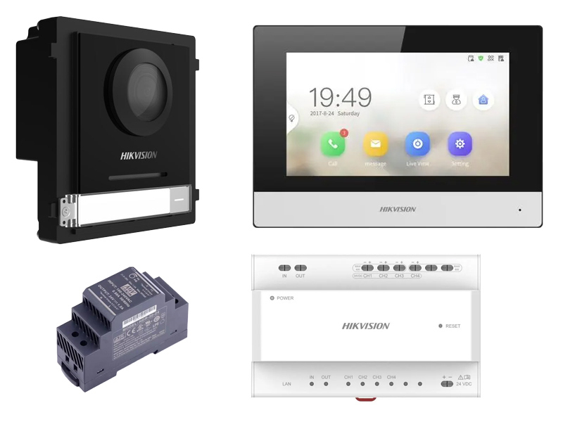 DS-KIS702Y - Zestaw wideodomofonowy IP, 2-żyłowy - Hikvision | 6931847111113