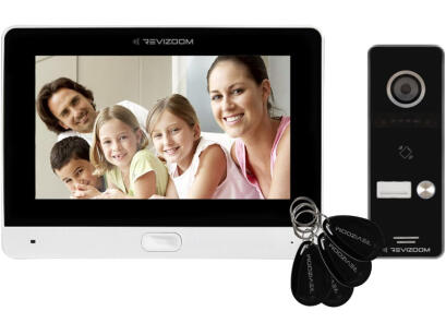 RM-T471HD WHITE/RC-411HD-C - Zestaw wideodomofonowy z czytnikiem RFID, analogowy, 2Mpx, WiFi, LAN, microSD - Revizoom | RM-T471HD WHITE/RC-411HD-C