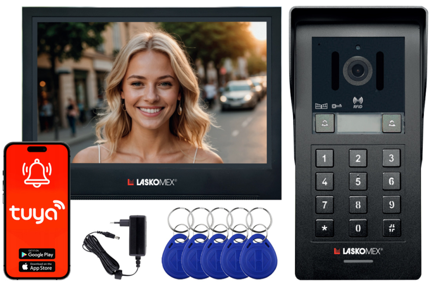 BASTION Gemini - Wideodomofon IP 2-żyłowy, WiFi, FullHD, TUYA - Laskomex | 5905331031615