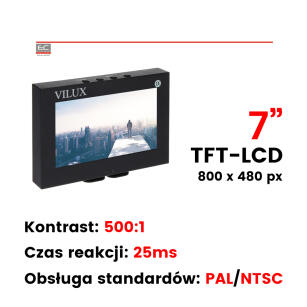 VMT-075M - Monitor 7", 2 x Video, PILOT - Vilux | 2010902834144