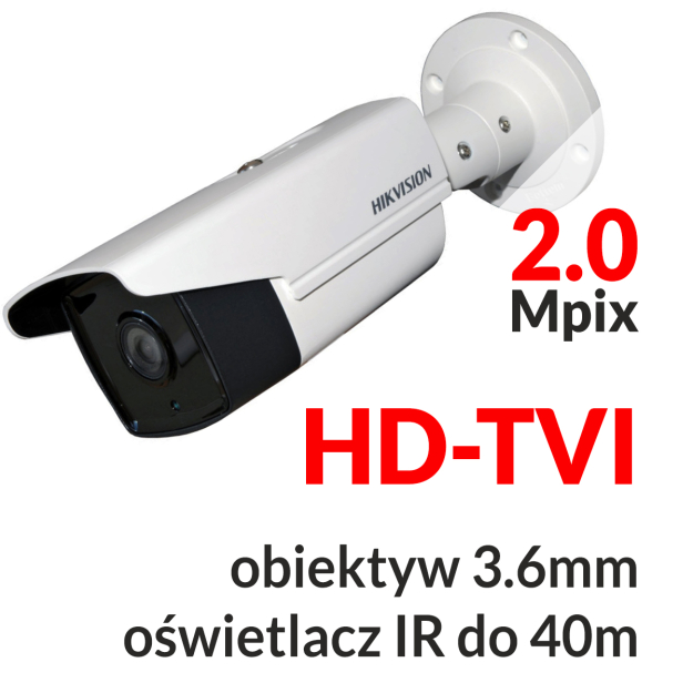 DS-2CE16D1T-IT3 - Kamera tubowa 2.0 Mpix HD-TVI 3.6mm IR 40m - HIKVISION | DS-2CE16D1T-IT3