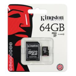 SD-MICRO-10/64 - Karta pamięci microSD SDXC 64 GB Class 10 + adapter - Kingston | SD-MICRO-10/64