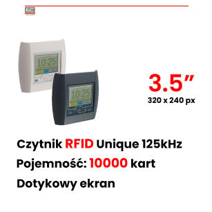 bibi-C24 - Rejestrator czasu pracy z kolorowym ekranem dotykowym i czytnikiem transponderów Unique 125 kHz - MICROMADE | bibi-C24