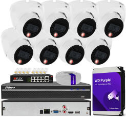 Zestaw do Monitoringu IP 8Mpx, 8 Kamer IPC-HDW1839T-A-IL, Dual Light, PoE - DAHUA | IPC-HDW1839T-A-IL(X8) POE KIT