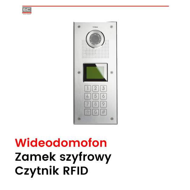 SC581 - Wideodomofon wieloabonentowy z zamkiem szyfrowym i czytnikiem RFID, Slave - VIDOS | 5907281207461