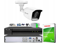 Zestaw do monitoringu TurboHD, 1 kamera 2Mpx, rejestrator 4ch - HiLook by Hikvision | TVICAM-B2M + DVR-4CH-4MP