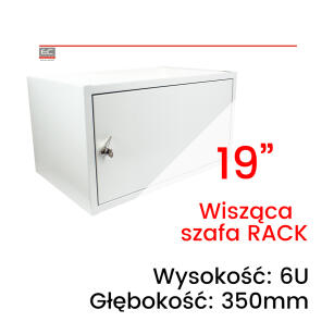 Szafa RACK wisząca 19" 6U 350mm | 19" 6U 350mm