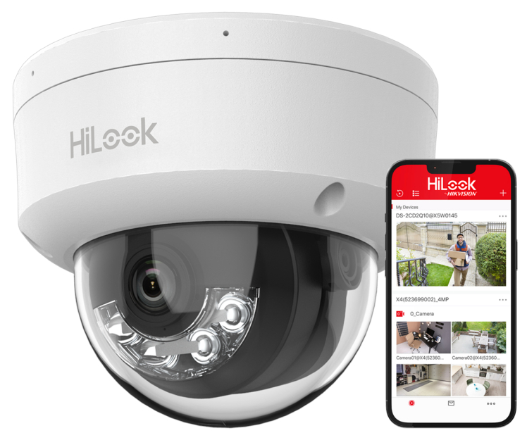 IPC-D180HA-LU - Kamera kopułkowa IP 8Mpx, 2.8mm, Smart Hybrid Light, IK08 - HiLook by Hikvision | 6942160428079