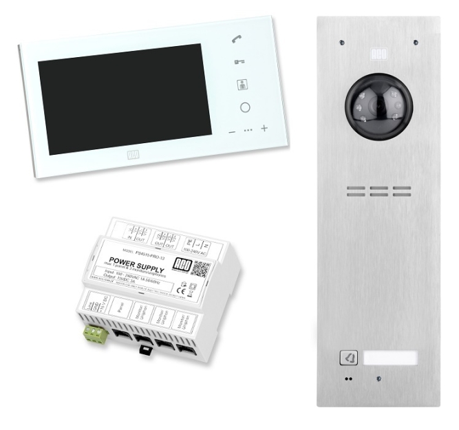 FAM-PRO-123NP - Kompletny zestaw wideodomofon cyfrowy Familio PRO, podtynkowy, stal nierdzewna - ACO | FAM-PRO-123NP