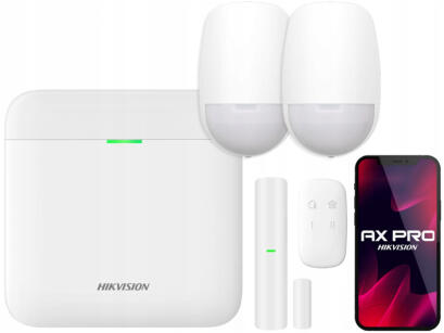 Zestaw alarmowy bezprzewodowy AX PRO, 2x czujka ruchu PIR, WiFi, GPRS - Hikvision | AX PRO