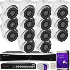 Zestaw do monitoringu IP 5Mpx, 14 Kamer IPC-T250H, PoE, IR30m - HiLook by Hikvision | IPC-T250H(x14) POE KIT