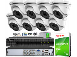 Zestaw do monitoringu TurboHD, 8 kamer 2Mpx, rejestrator 8ch - HiLook by Hikvision | TVICAM-T2M + DVR-8CH-5MP