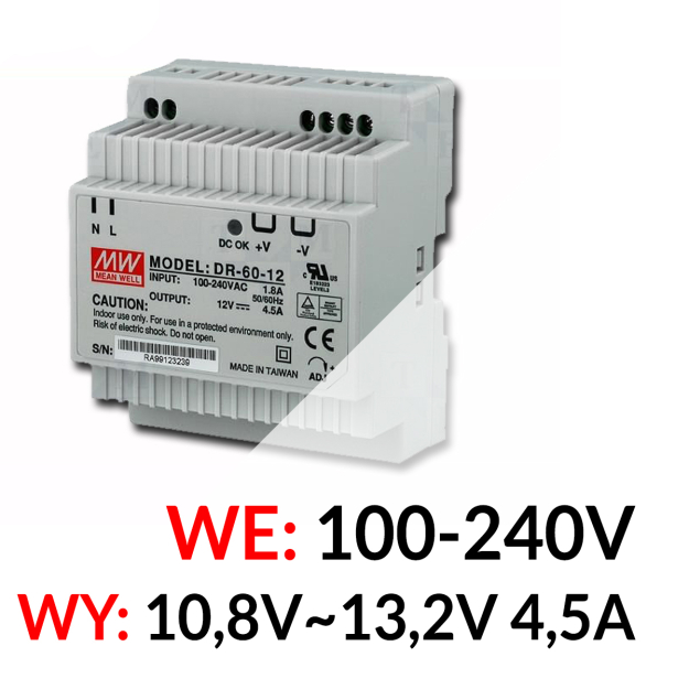 DR-60-12 - Profesjonalny zasilacz LED 54W - Mean Well | DR-60-12