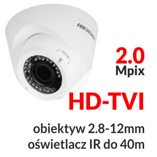 DS-2CE56D1T-VFIR3 - Kamera kopułkowa 2.0 Mpix HD-TVI 2.8-12mm IR 40m - HIKVISION | DS-2CE56D1T-VFIR3