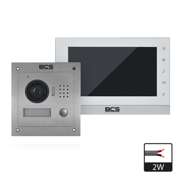 BCS-VD2W1 -  Zestaw wideodomofonowy, jednorodzinny 2-przewodowy - BCS LINE | BCS-VD2W1
