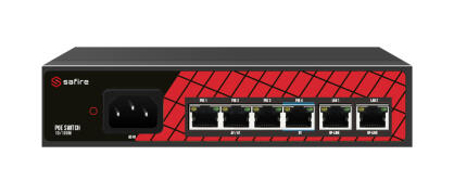 SF-SW0604HIPOE-60 - Switch PoE 4+2 10/100Mbps, 60W - Safire | SF-SW0604HIPOE-60