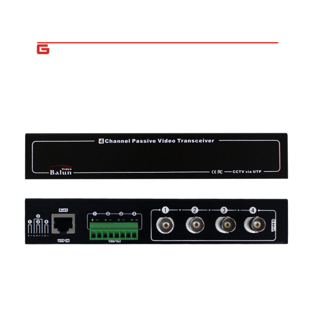 BCS-HD-TR4-RE - Odbiornik do instalacji telewizji dozorowej, 4 kanałów, AHD, CVI, TVI, ANALOG przesyłanych po skrętce - BCS