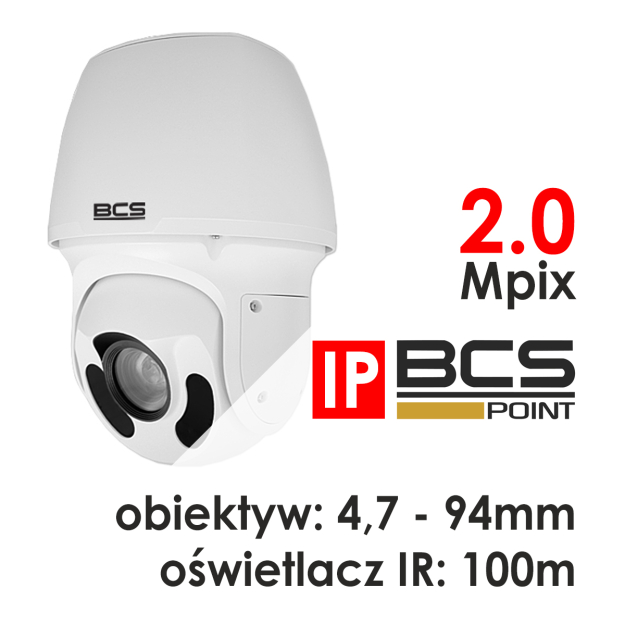 BCS-P-5621RSA - BCS POINT - Kamera szybkoobrotowa 2.0 Mpix IP 4,7-94mm IR 100m microSD - BCS